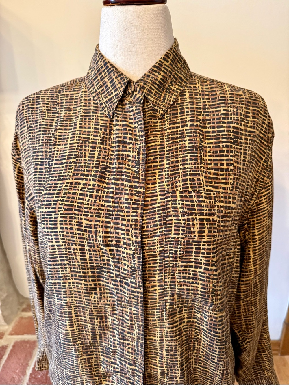 Vintage 100% Silk Button Down Shirt